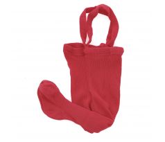 Detské rebrované pančuchové nohavice s tráčikmi zo 100% bavlny/červené