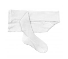 Detské klasické rebrované pančuchové nohavice zo 100% bavlny-biela
