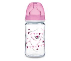 Canpol babies Dojčenská antikoliková fľaša široká EasyStart 240 ml 3m+ ružová
