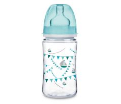 Canpol babies Dojčenská antikoliková fľaša široká EasyStart 240 ml 3m+ modrá