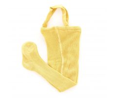 Detské rebrované pančuchové nohavice s tráčikmi zo 100% bavlny - žlté