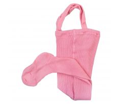 Detské rebrované pančuchové nohavice s tráčikmi zo 100% bavlny - ružové